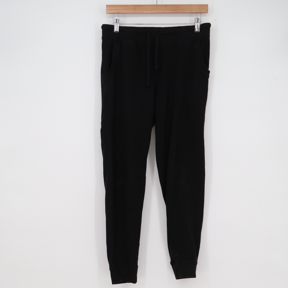 Ambiance Womens Black Jogger Sweatpants Drawstring Elastic Waist Pockets Size S